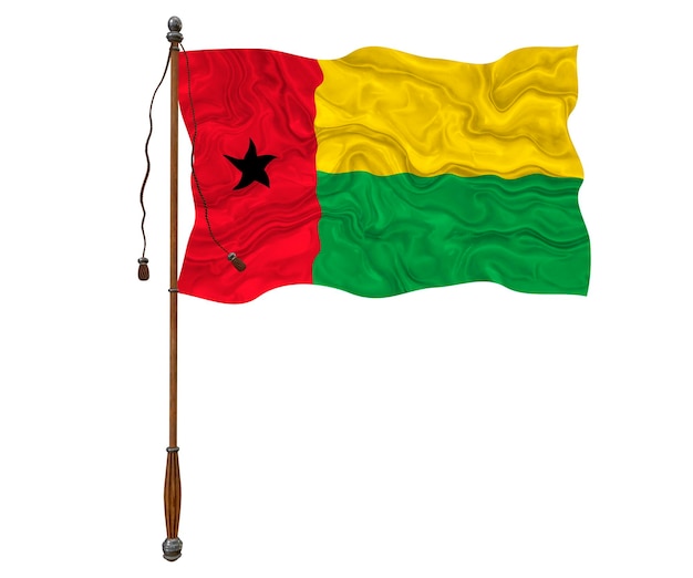 National flag of GuineaBissau Background with flag of GuineaBissau