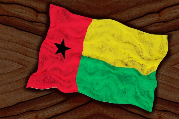 National flag of GuineaBissau Background with flag of GuineaBissau