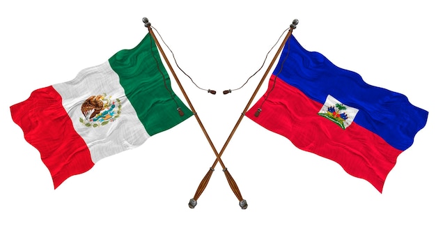 National flag of Haiti and Mexico Background for designers