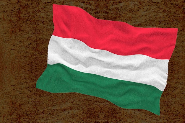 Photo national flag of hungary background with flag of hungary