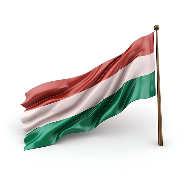 Photo national flag of hungary on a white isolated background 3d illustration