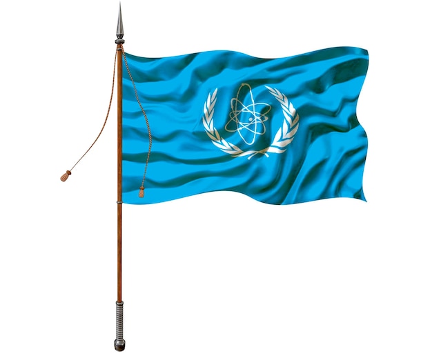 National flag of iaea background with flag of iaea