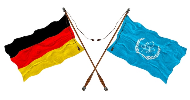 National Flag of IAEA and Germany Background for designers