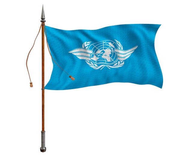 ICAO の国旗と背景の ICAO の国旗