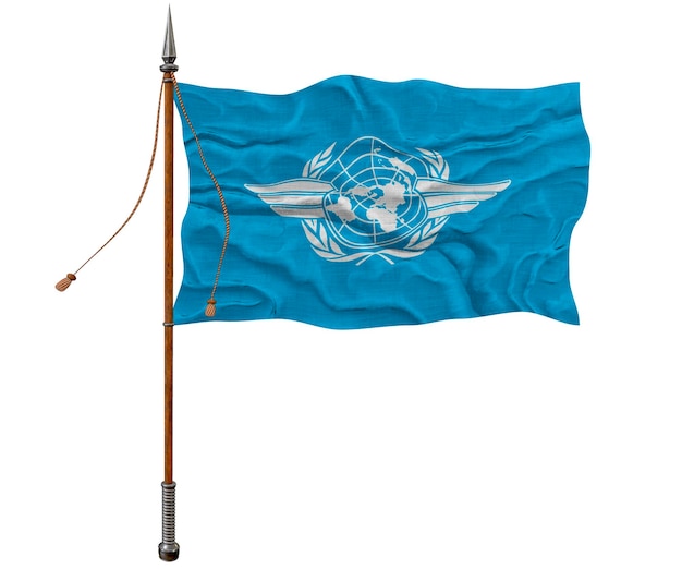 National Flag of ICAO Background with flag of ICAO