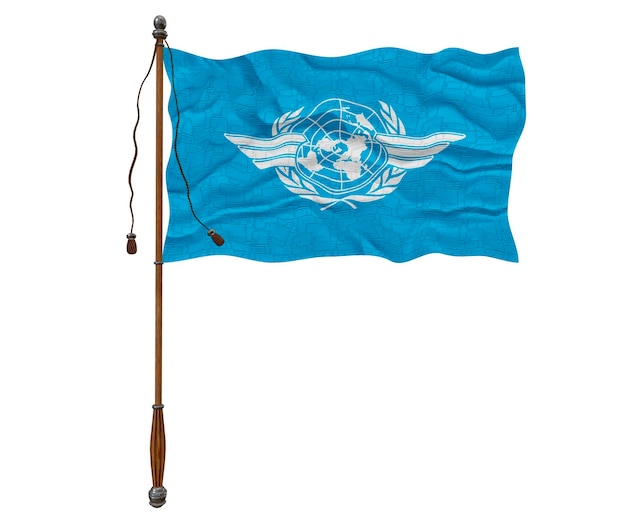 ICAO の国旗と背景の ICAO の国旗