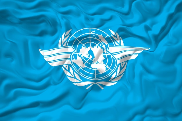 National flag of icao background with flag of icao