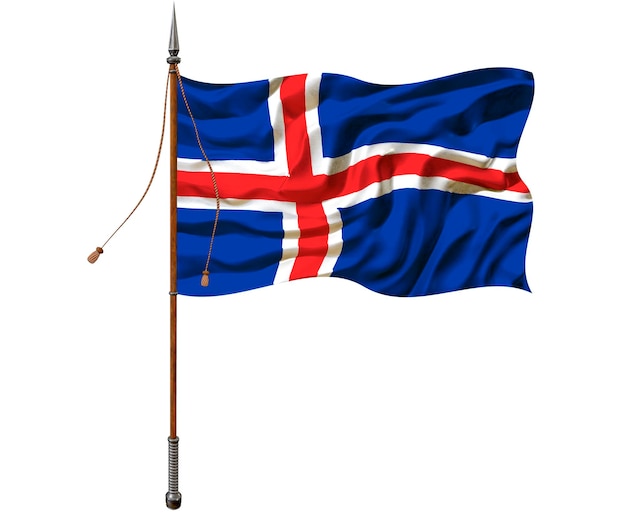 Foto bandiera nazionale dell'islanda sfondo con la bandiera dell'islanda