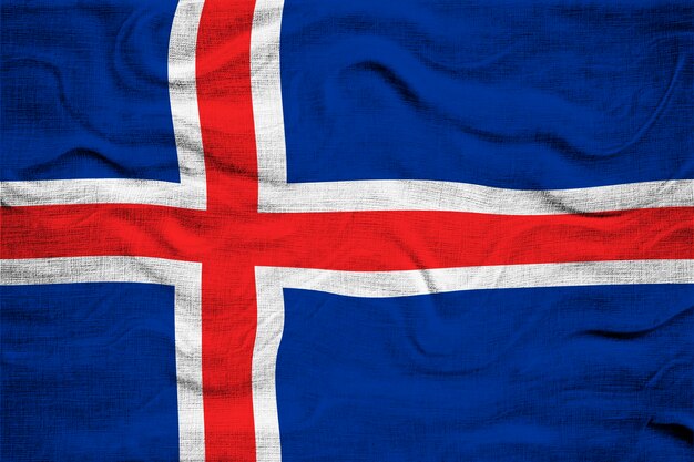 Photo national flag of iceland background with flag of iceland