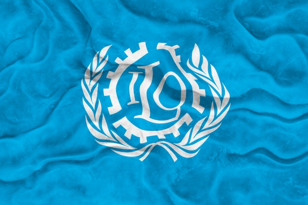 National Flag of ILO Background with flag of ILO