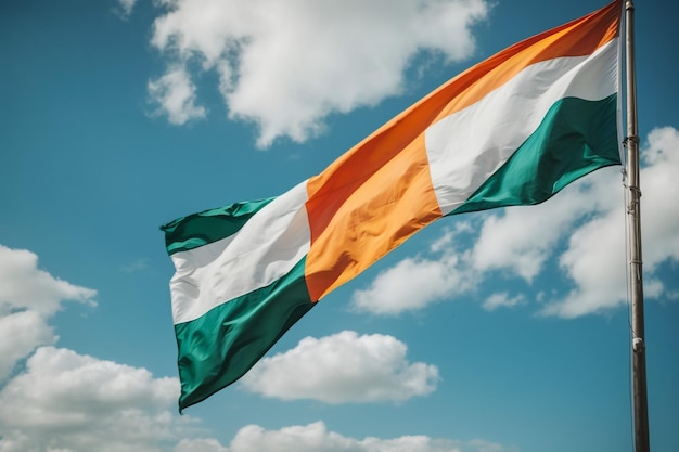 National Flag of India is a horizontal rectangular tricolour of deep saffron white and green with t