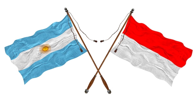 インドネシアとアルゼンチンの国旗デザイナーの背景