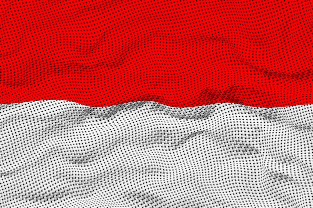 National flag of indonesia background with flag of indonesia