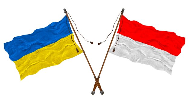 National flag of indonesia and Ukraine Background for designers