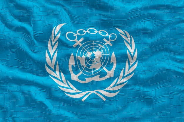 National flag of international maritime organization background with flag of international maritime organization