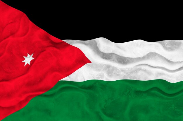 Национальный флаг Иордании Фон с флагом Иордании