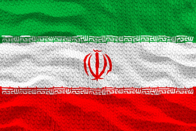 イランの国旗とイランの背景の国旗