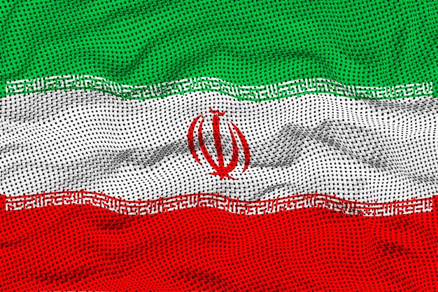 イランの国旗とイランの背景の国旗