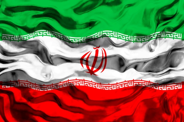 イランの国旗とイランの背景の国旗