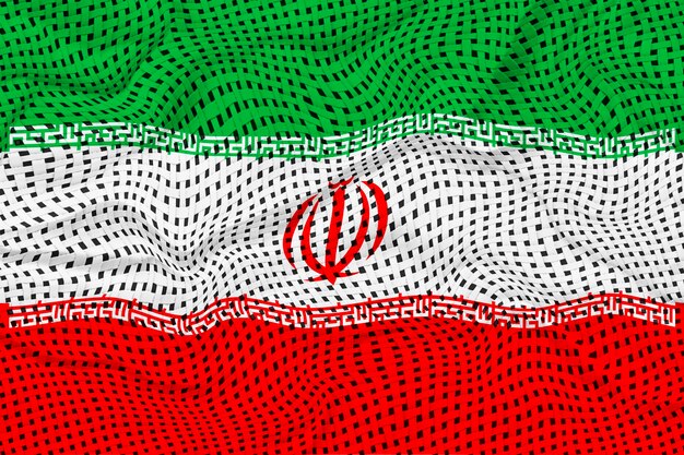 イランの国旗とイランの背景の国旗