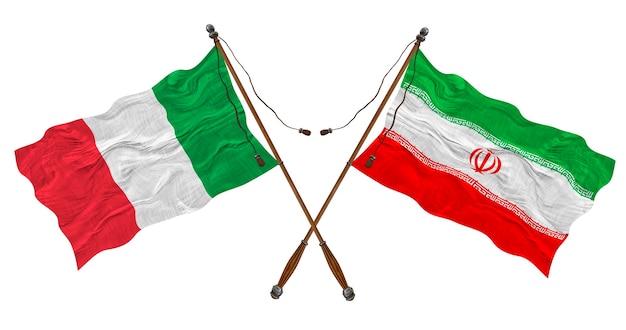 National flag of Iran and Italy Background for designers