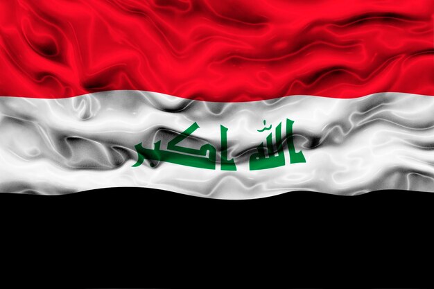 Photo national flag of iraq background with flag of iraq