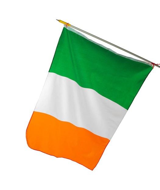 National flag of Ireland isolated on white background