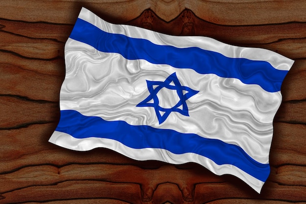 이스라엘의 국기와 함께 이스라엘 배경의 국기