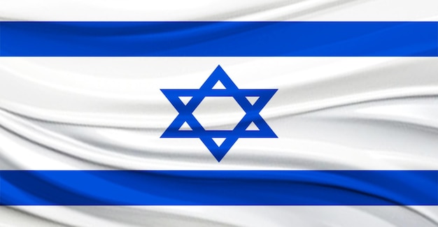 national flag israel of flying effect