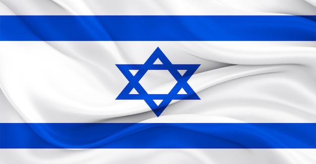 national flag israel of flying effect