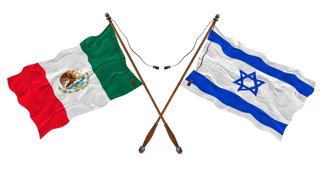 National flag of Israel and Mexico Background for designers