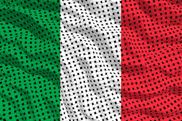 イタリアの国旗とイタリアの背景の国旗