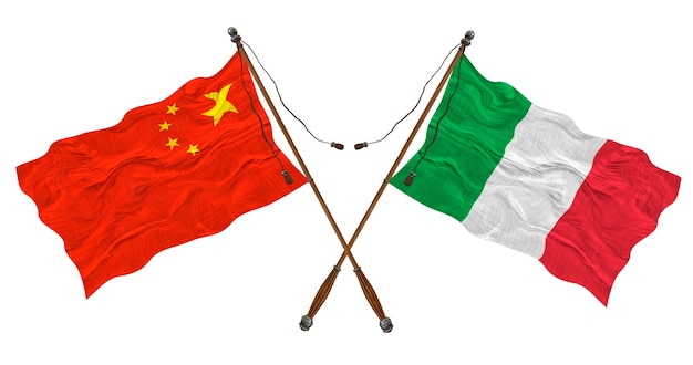 イタリアと中国の国旗 デザイナーの背景
