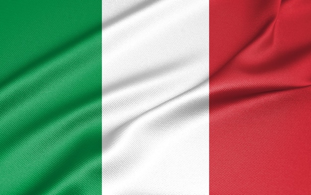 Foto bandiera nazionale italia bandiera italia bandiera in tessuto italia lavoro 3d e immagine 3d