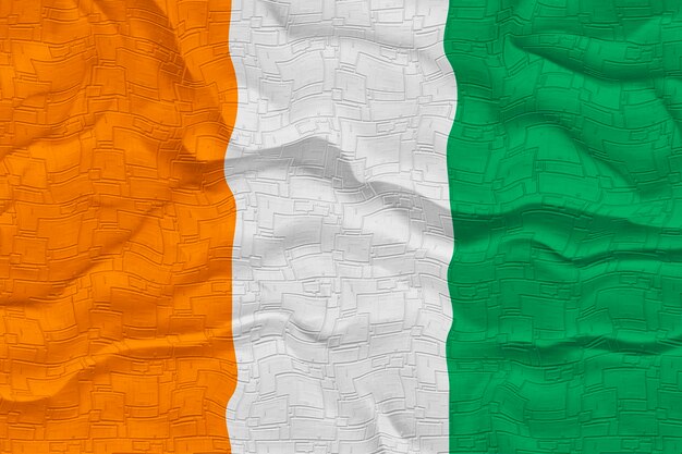 코트디부아르의 국기와 함께 코트디부아르 배경의 국기