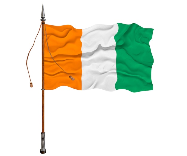 National flag of Ivory Coast Background with flag of Ivory Coast