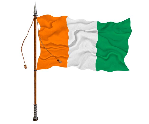 National flag of Ivory Coast Background with flag of Ivory Coast