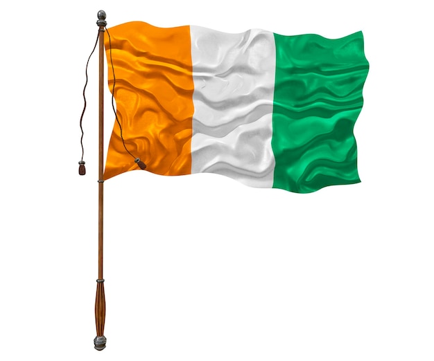 National flag of Ivory Coast Background with flag of Ivory Coast