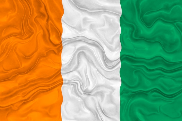 National flag of Ivory Coast Background with flag of Ivory Coast