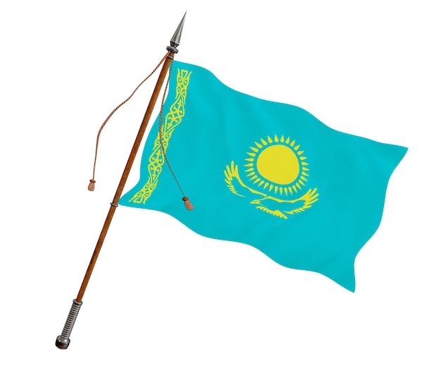 National flag of Kazakhstan Background with flag of Kazakhstan