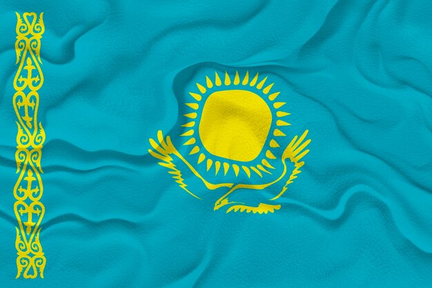 National flag of Kazakhstan Background with flag of Kazakhstan