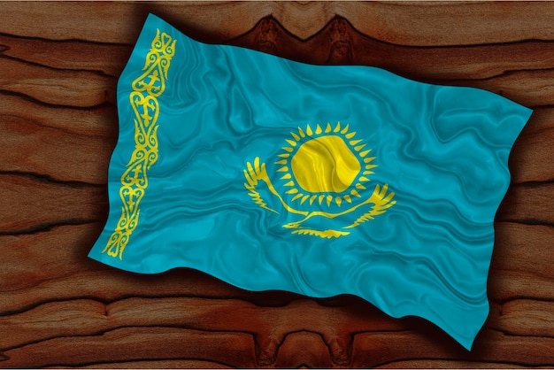 National flag of Kazakhstan Background with flag of Kazakhstan