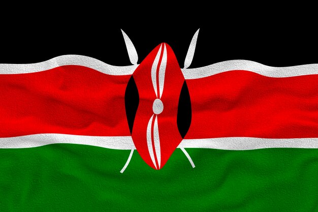ケニアの国旗とケニアの背景の国旗