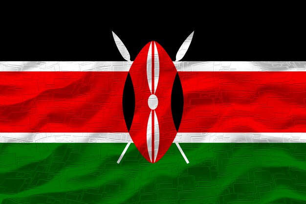 Photo national flag of kenya background with flag of kenya