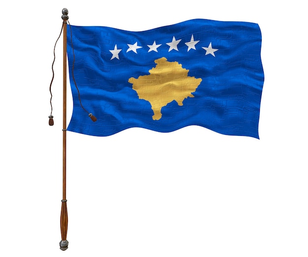 Foto bandiera nazionale del kosovo sfondo con bandiera del kosovo