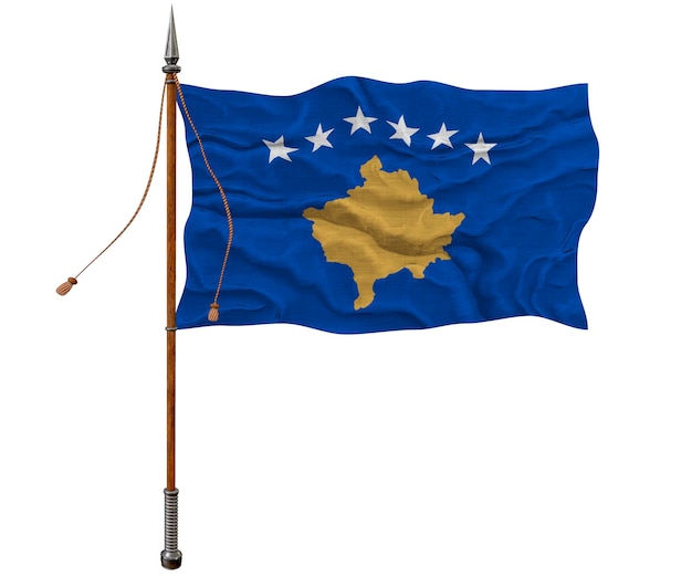 National flag of Kosovo Background with flag of Kosovo