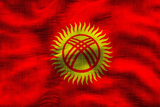 Photo national flag of kyrgyzstan background with flag of kyrgyzstan