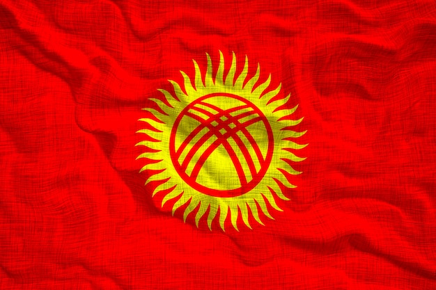 キルギスタンの国旗 キルギスの旗と背景