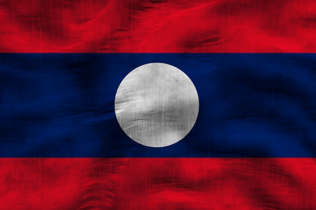 Национальный флаг Лаоса Фон с флагом Лаоса