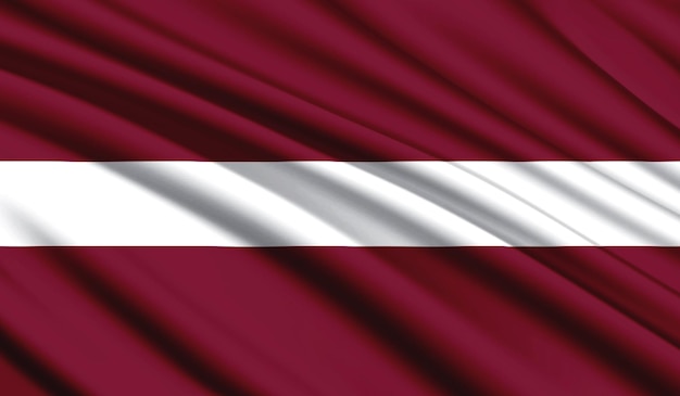 National flag of Latvia Realistic silk country national colours with emblem